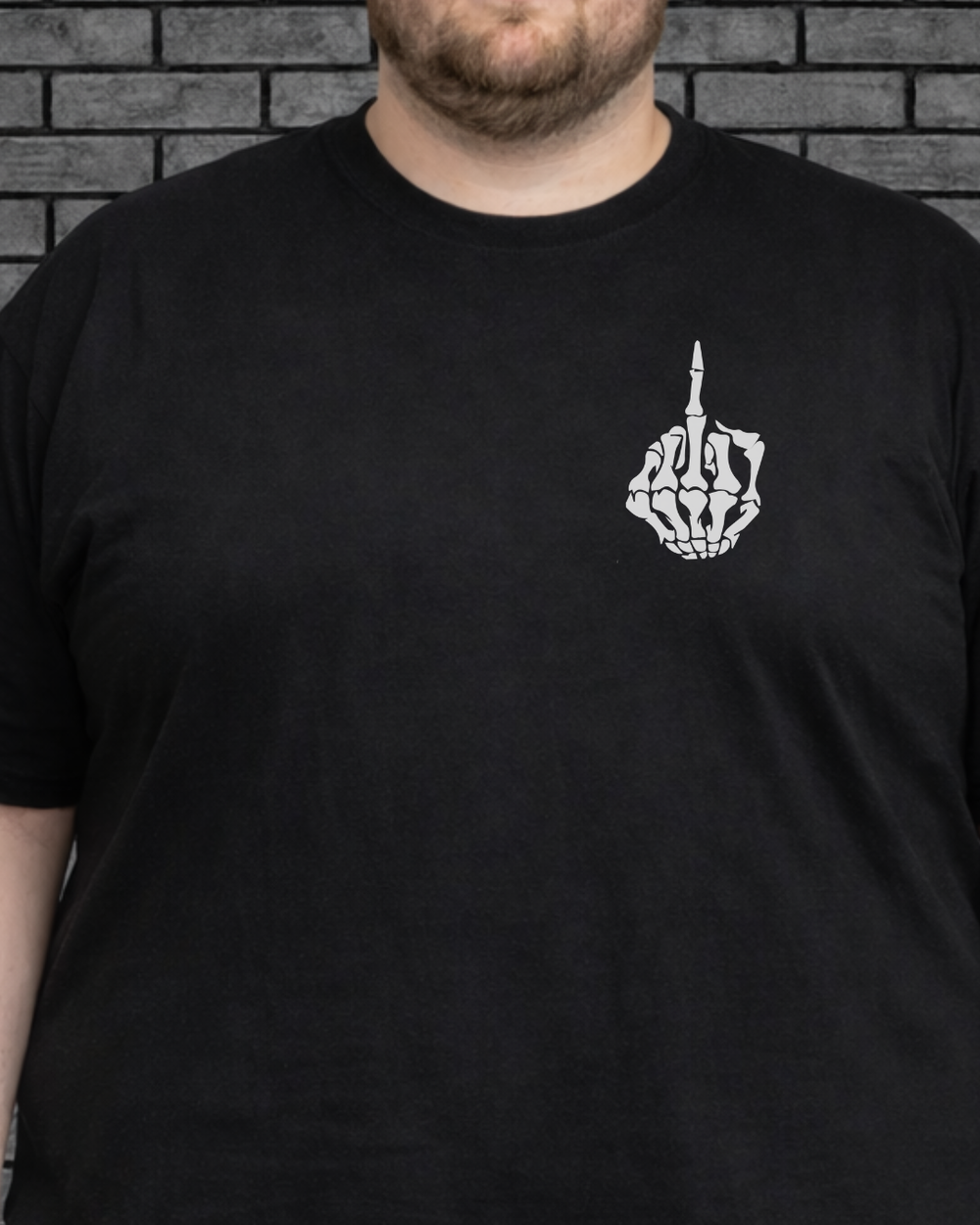 Plus size model wearing a black crew neck I Do What My Wife Wants Tee